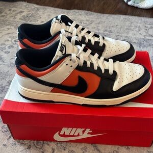 Nike Men’s Dunk Low Retro Shoes - size 9.5 - phantom/black/vintage coral